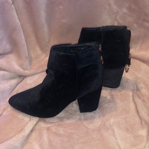 black Velvet ankle boots